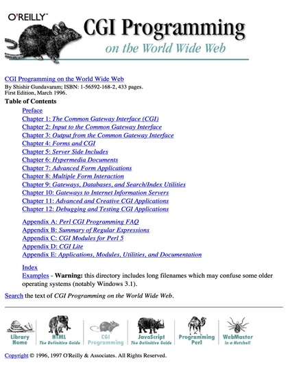 CGI Programming: on the World Wide Web