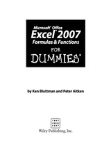 Microsoft Office Excel 2007 Formulas and Functions For Dummies