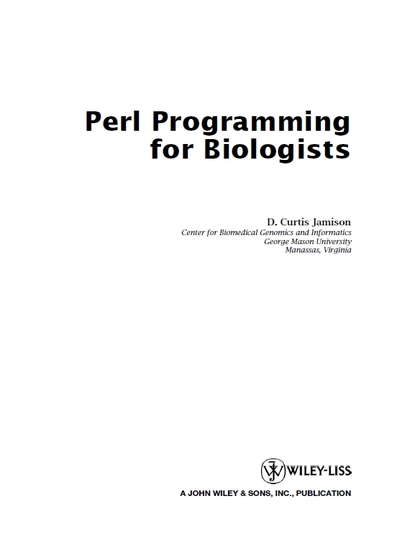 Perl Programming for Biologists