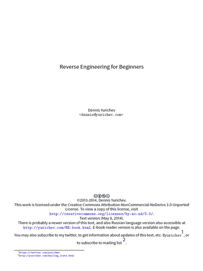 Reverse Engineering for Beginners