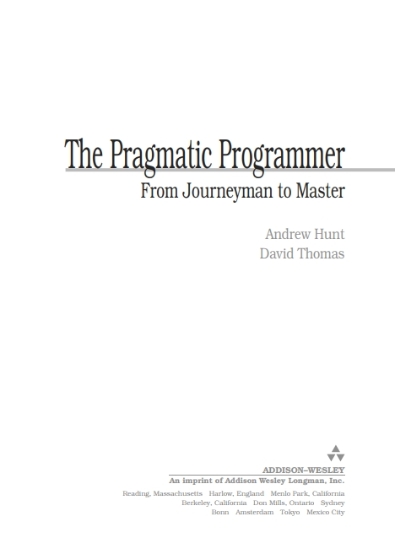 The Pragmatic Programmer